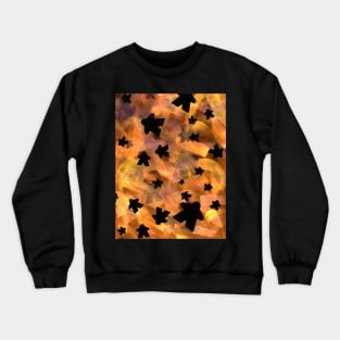 Halloween Game Room Decor | Black and Orange Meeple Crewneck Sweatshirt